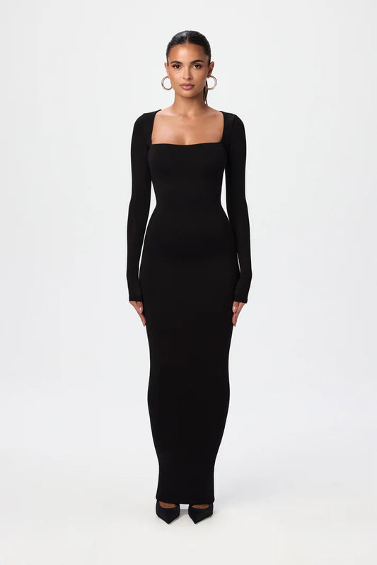 Square Neck Sculpt Maxi Dress