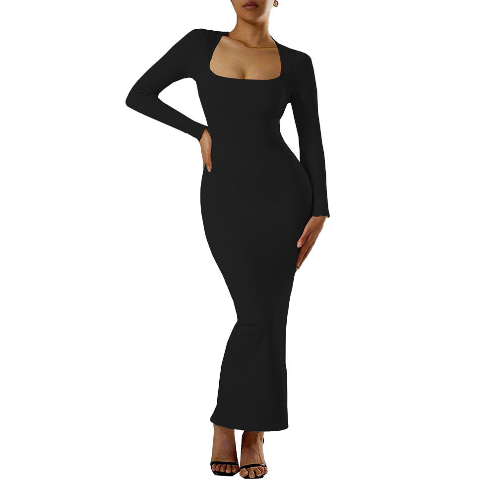 Square Neck Sculpt Maxi Dress